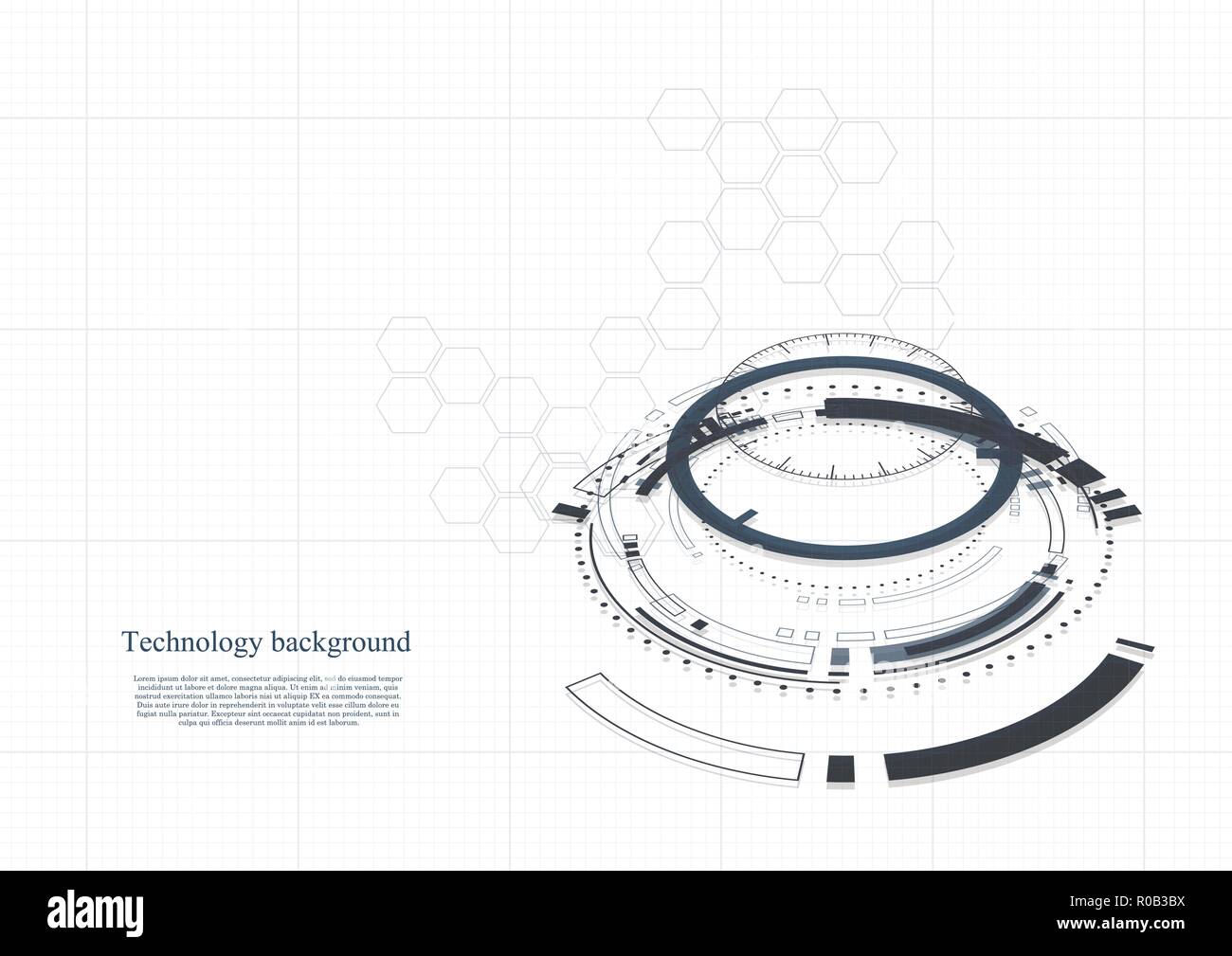 Technological future intelligent interface connection abstract background vector design Stock Vector