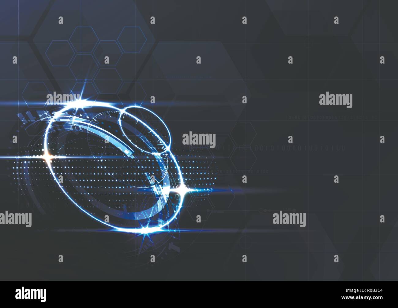 Technological future intelligent system interface abstract background vector design Stock Vector