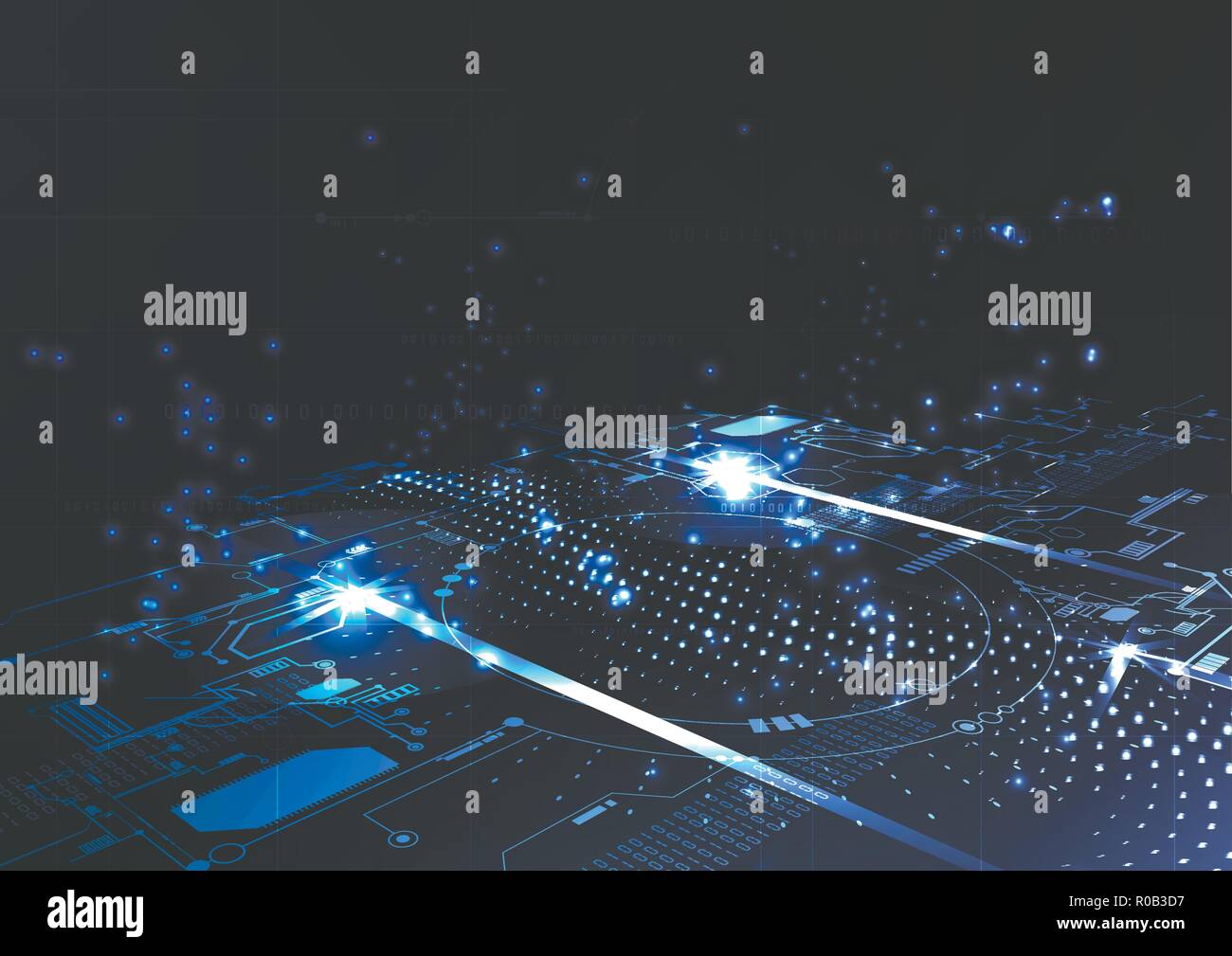 Technological modern intelligent circuit system background vector design Stock Vector