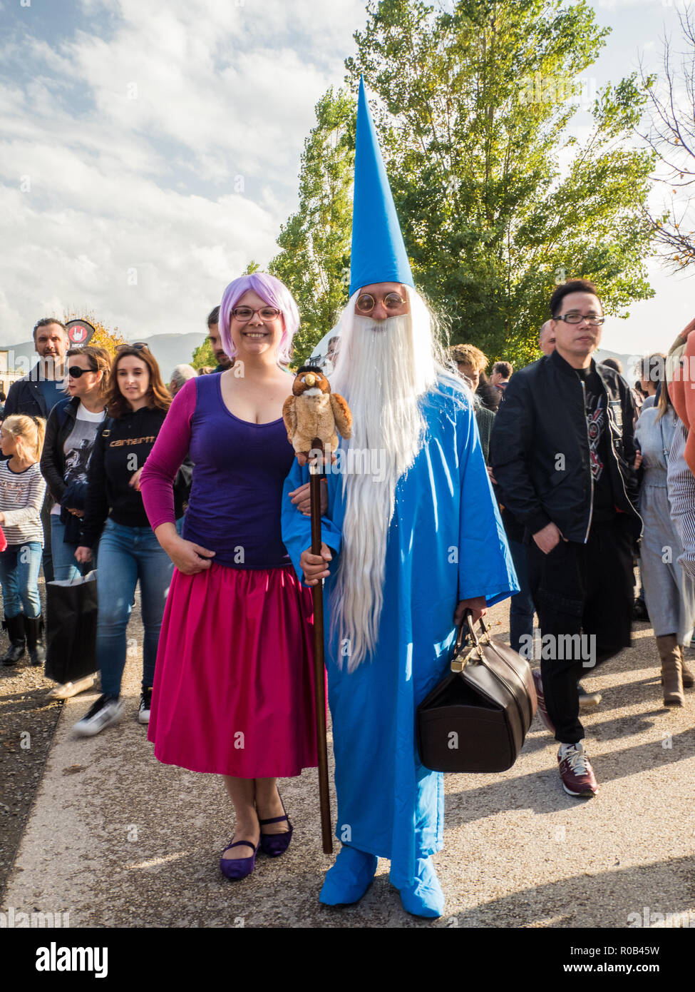 'Wizard' at 'Lucca comics & games', an annual comic book and gaming convention in the walled city of Lucca, Tuscany, Italy Stock Photo
