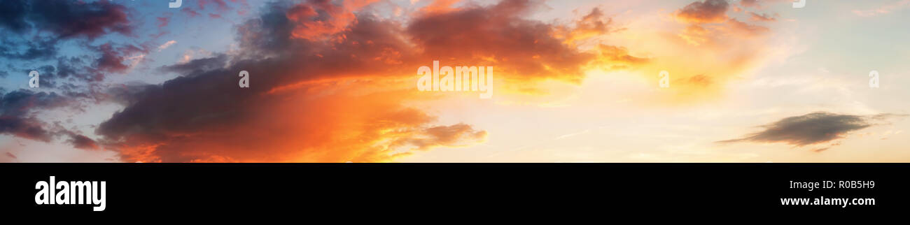 Panoramic sunset sky cloudscape Stock Photo - Alamy