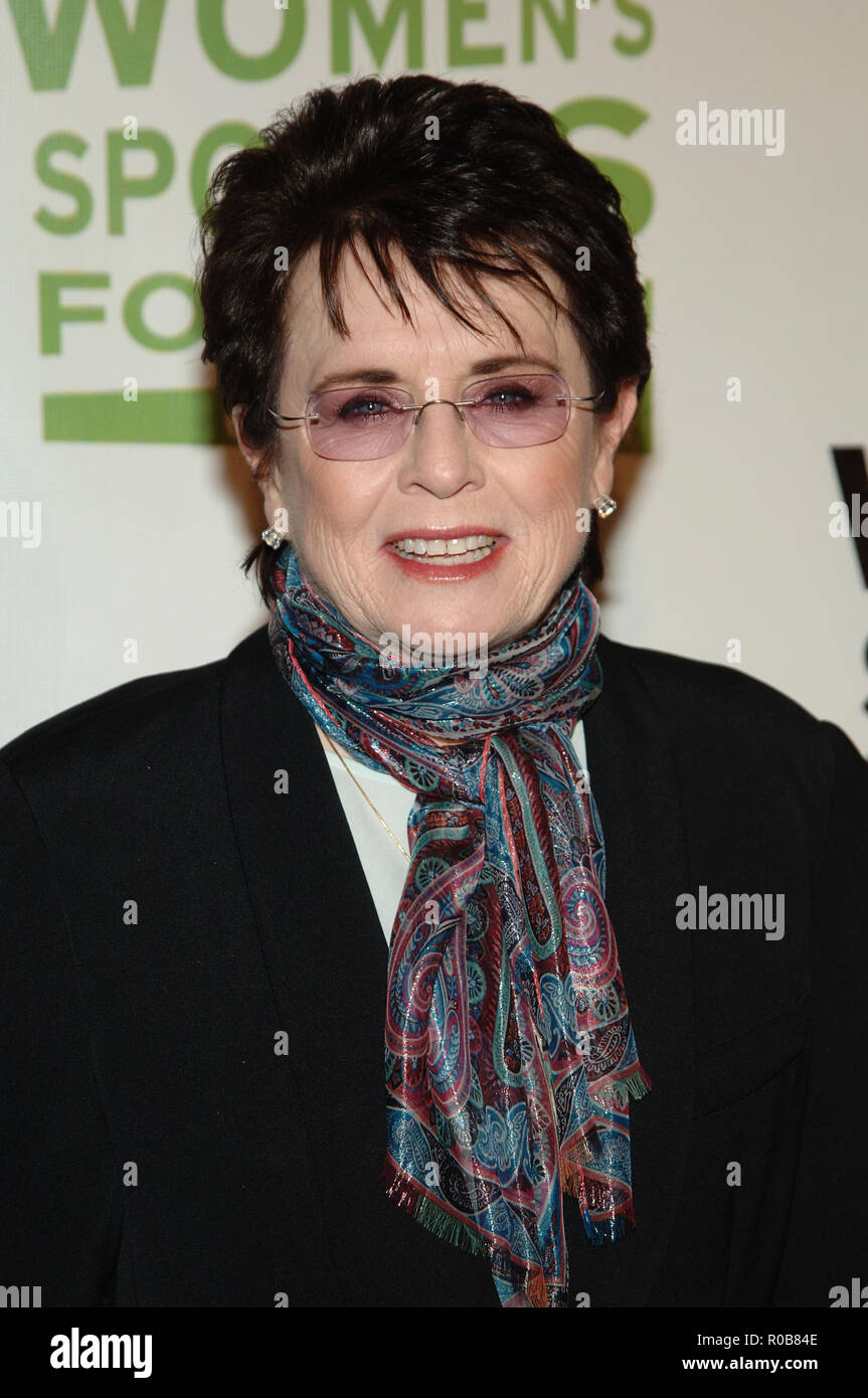 Billie Jean King  -  The Billies, Women in Sport Awards at the Beverly Hilton In Los Angeles.  headshot eye contact smile01 KingBillieJean 001 Red Carpet Event, Vertical, USA, Film Industry, Celebrities,  Photography, Bestof, Arts Culture and Entertainment, Topix Celebrities fashion /  Vertical, Best of, Event in Hollywood Life - California,  Red Carpet and backstage, USA, Film Industry, Celebrities,  movie celebrities, TV celebrities, Music celebrities, Photography, Bestof, Arts Culture and Entertainment,  Topix, headshot, vertical, one person,, from the year , 2008, inquiry tsuni@Gamma-USA.c Stock Photo