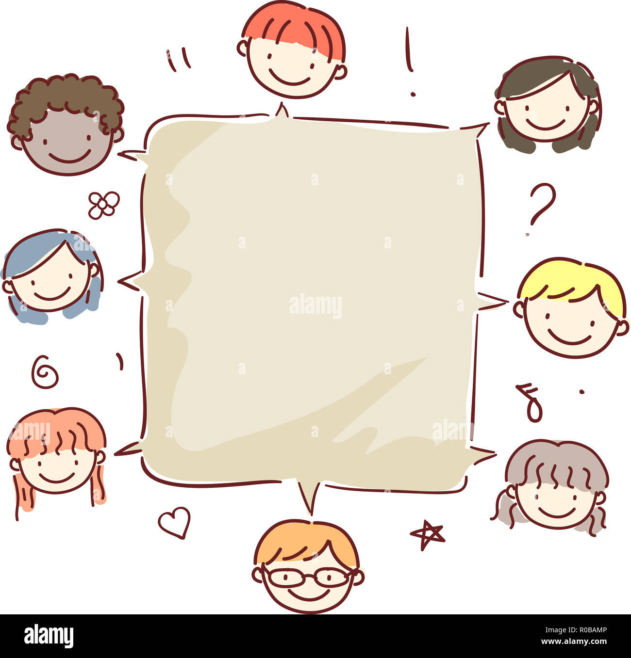 Illustration Of Stickman Kids With A Big Speech Bubble As A Chat Box Concept Stock Photo Alamy Illustration Of Stickman Kids With A Big Speech Bubble As A Chat Box Concept Stock Photo Alamy