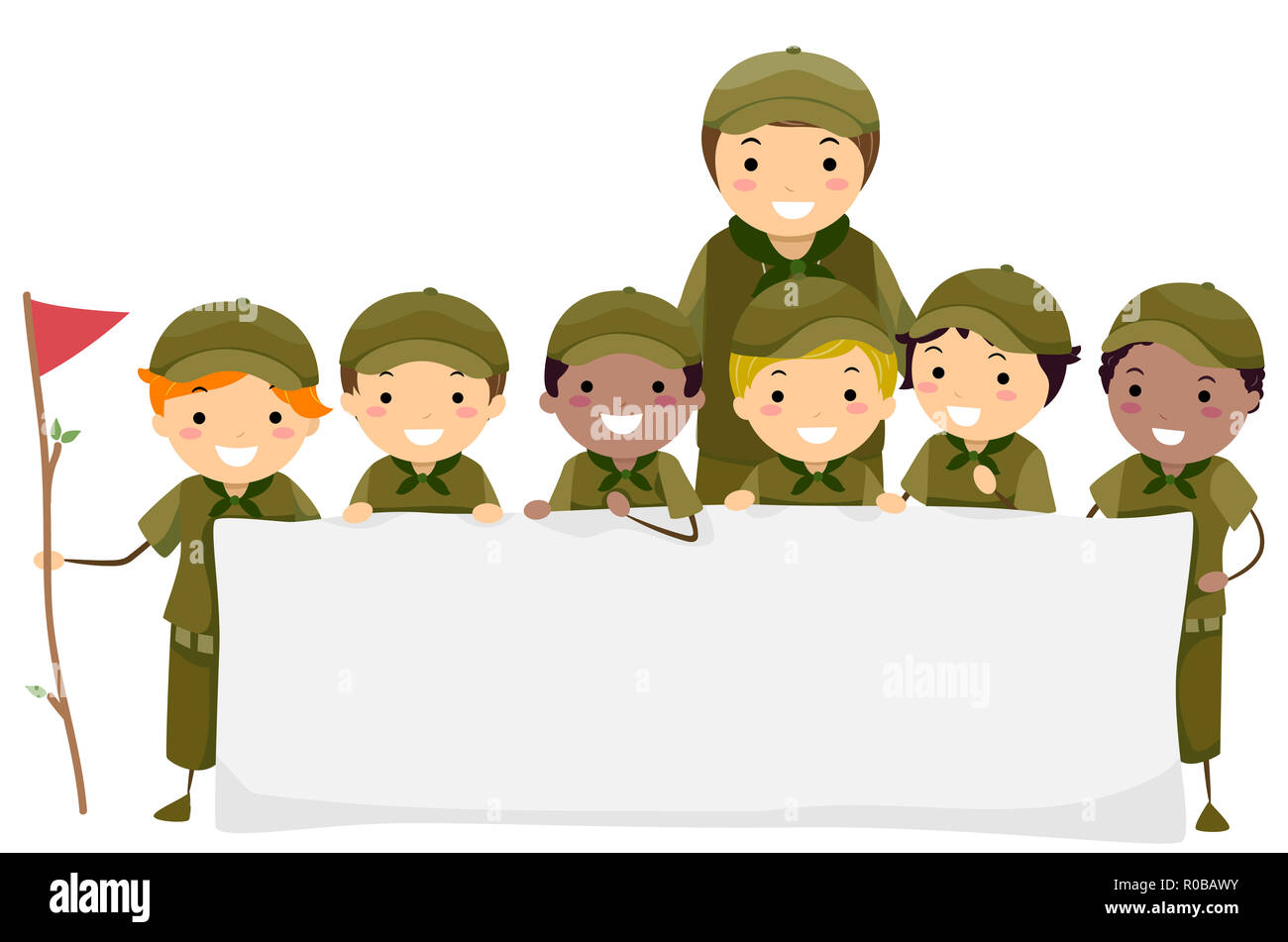 boy scout flag clipart outline