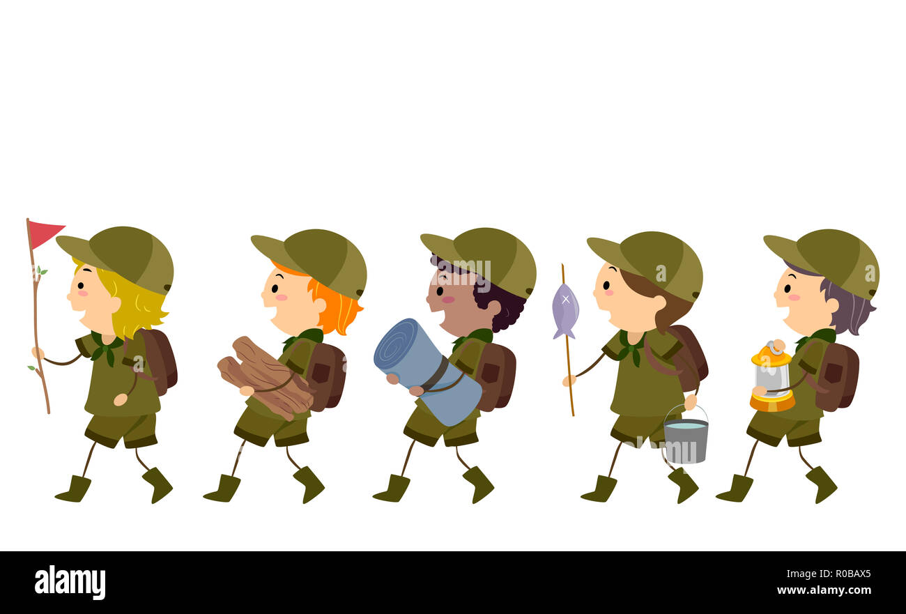 boy scout flag clipart outline