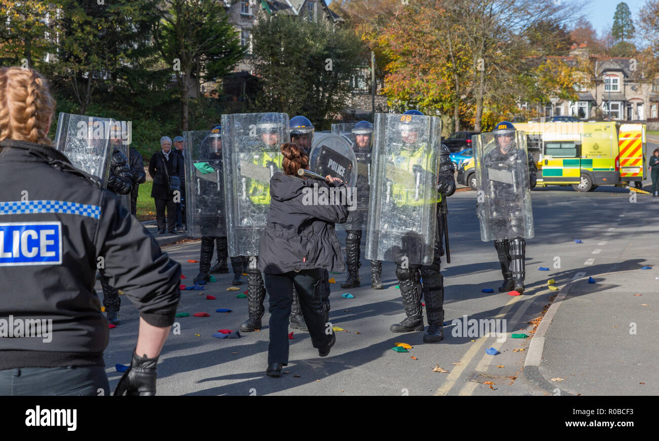 Black police woman body armour hi-res stock photography and images - Alamy