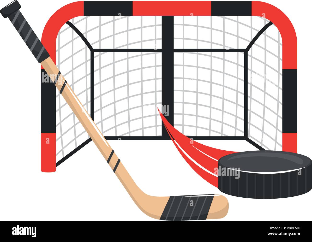 Ice Hockey Sport Equipment Set Vector Ice Hockey Equipment In Flat