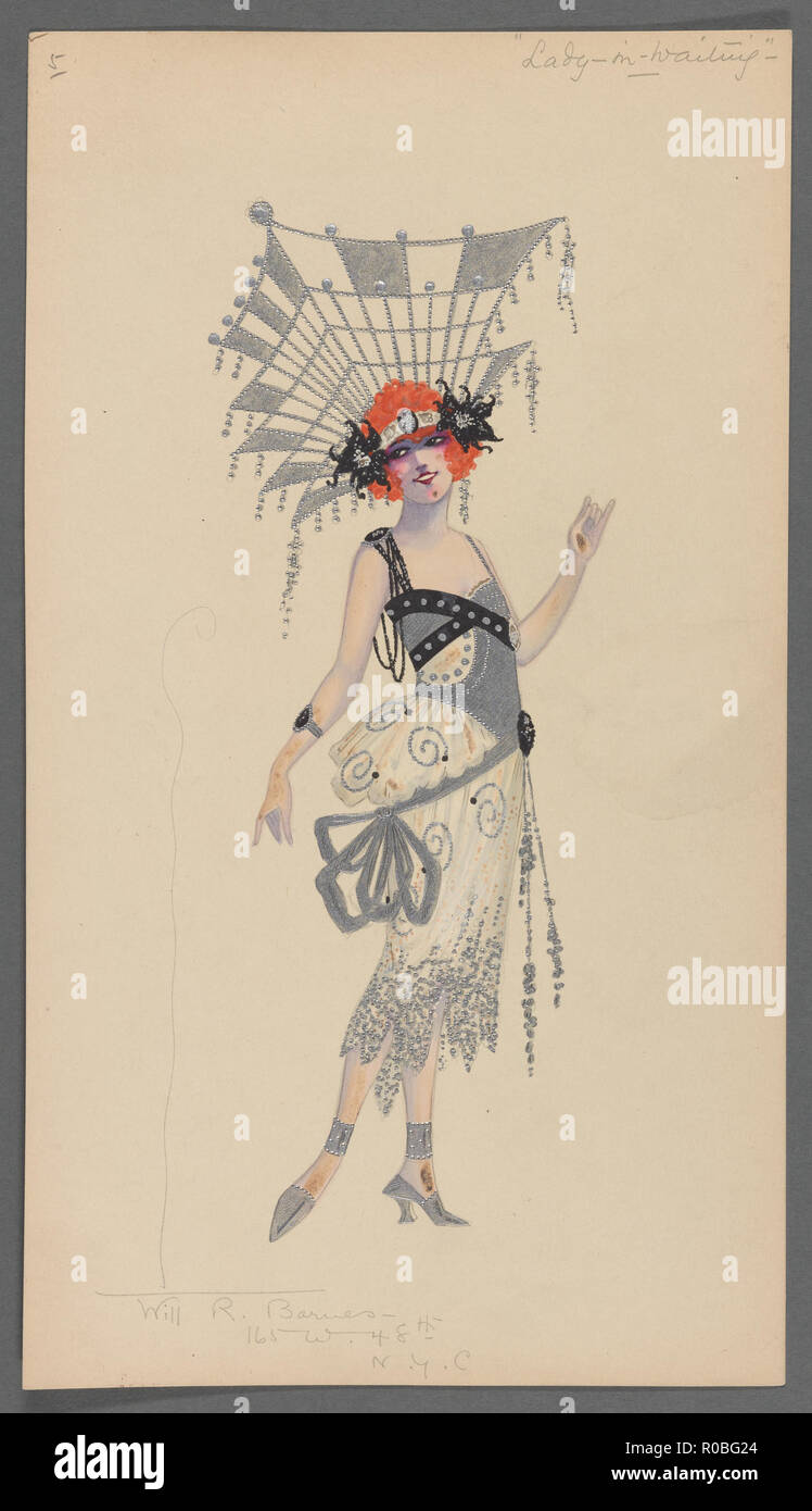 vintage costume design illustration in an art deco style Stock Photo