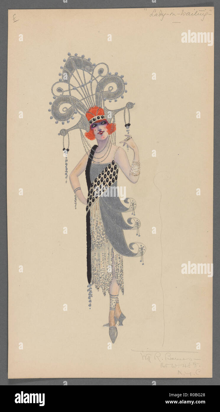 vintage costume design illustration in an art deco style Stock Photo ...