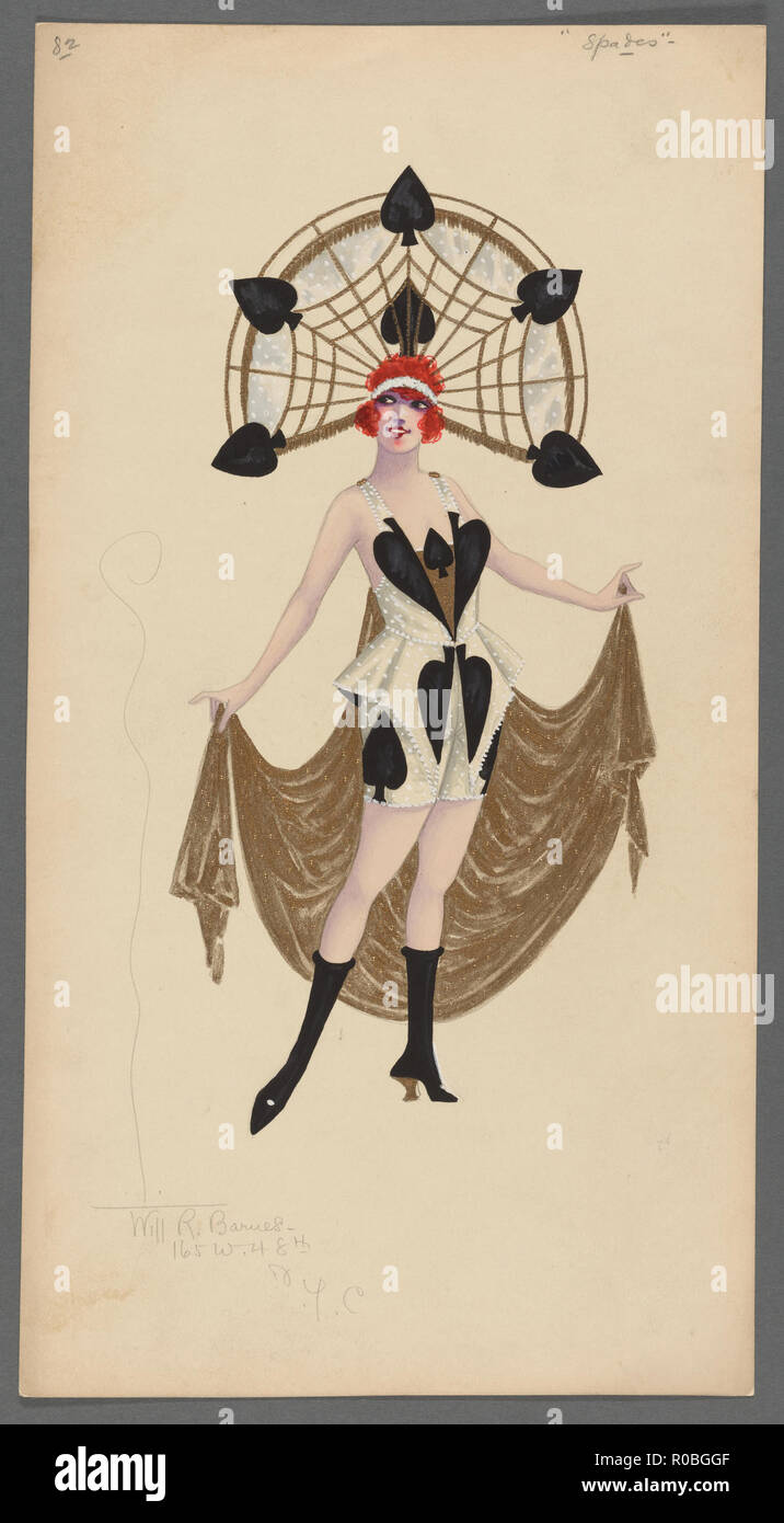 Vintage Theatrical Production Costume Fashion Design Illustration In An Art Deco Style Stock Photo Alamy