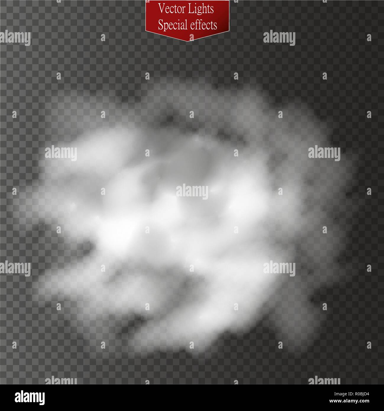 Fog or smoke isolated transparent special effect. White vector cloudiness, mist or smog background. Vector illustration Stock Vector