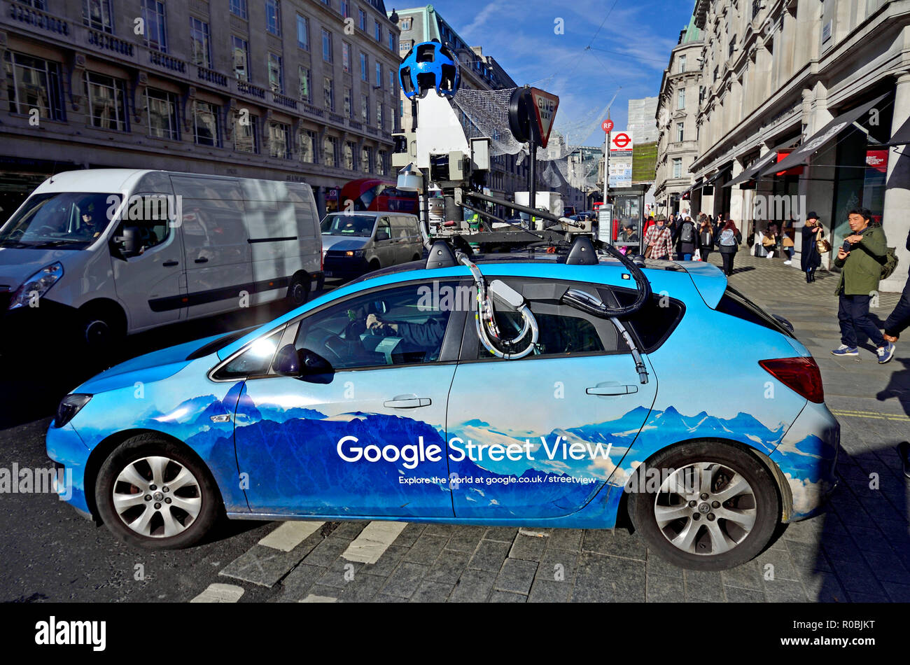 Google Street View camera car in Regent Street, London, England, UK. Stock Photo