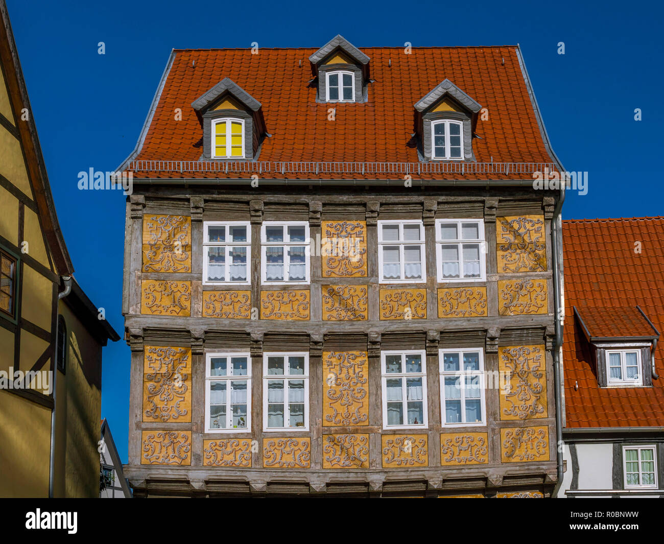 Historic half-timbered house, Unesco World Heritage, Quedlinburg, Harz, Saxony-Anhalt, Germany, Europe Stock Photo
