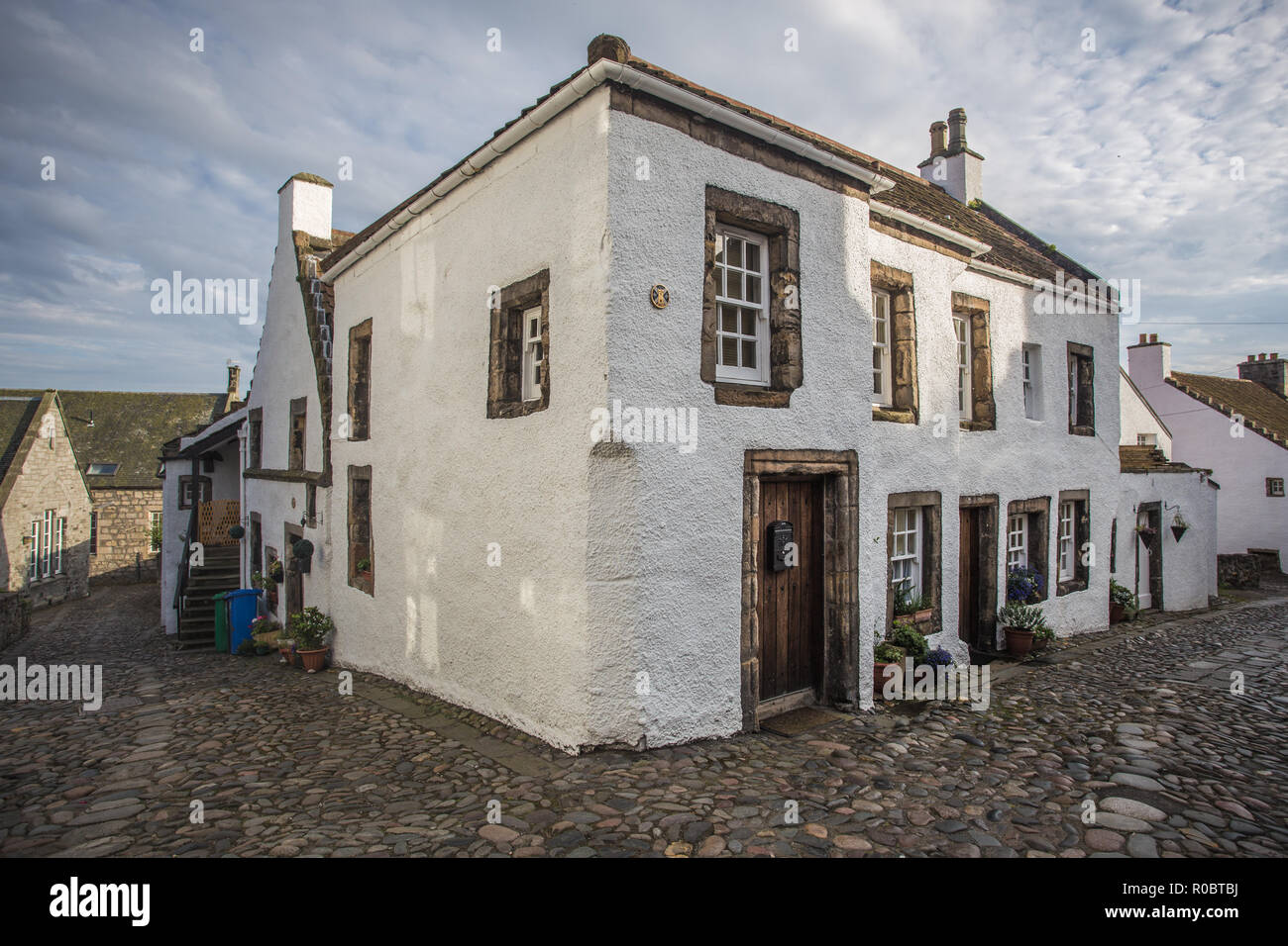The town of Culross is a former royal burgh in Fife, Scotland. Stock Photo