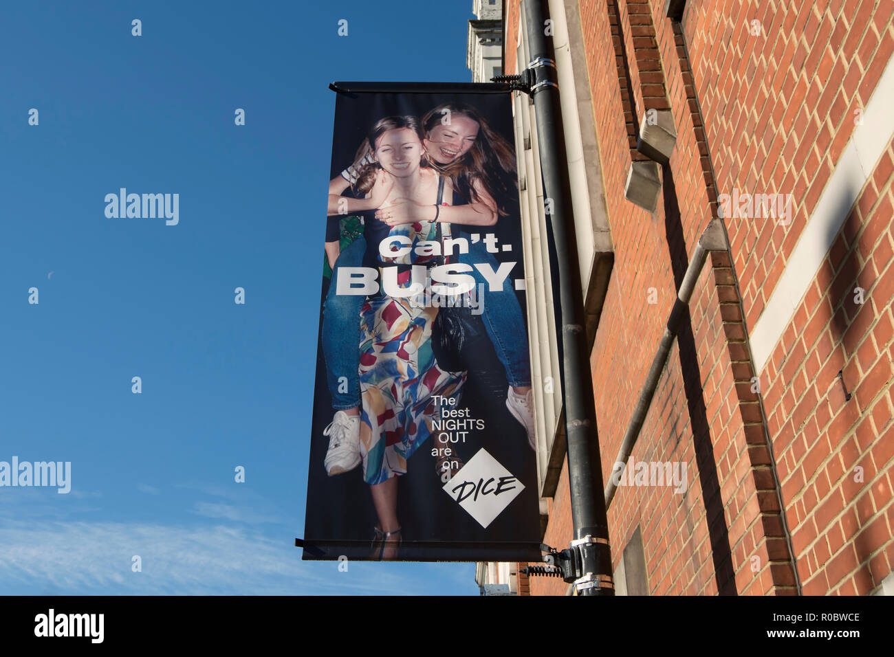 banner advert advert for dice, a company offering tickets for