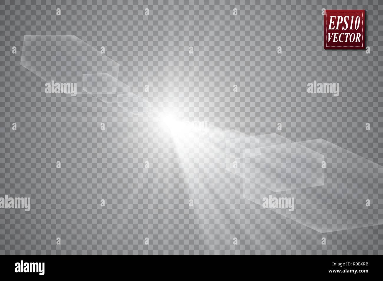 Vector transparent sunlight special lens flare light effect. Stock Vector