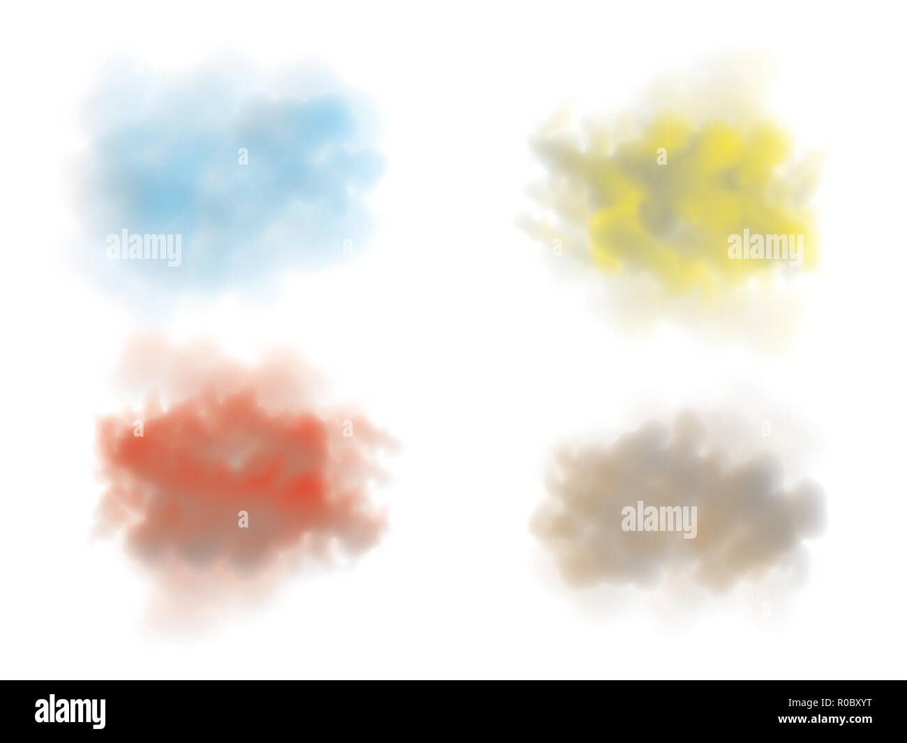 Fog or smoke isolated transparent special effect. White vector cloudiness, mist or smog background. Vector illustration Stock Vector