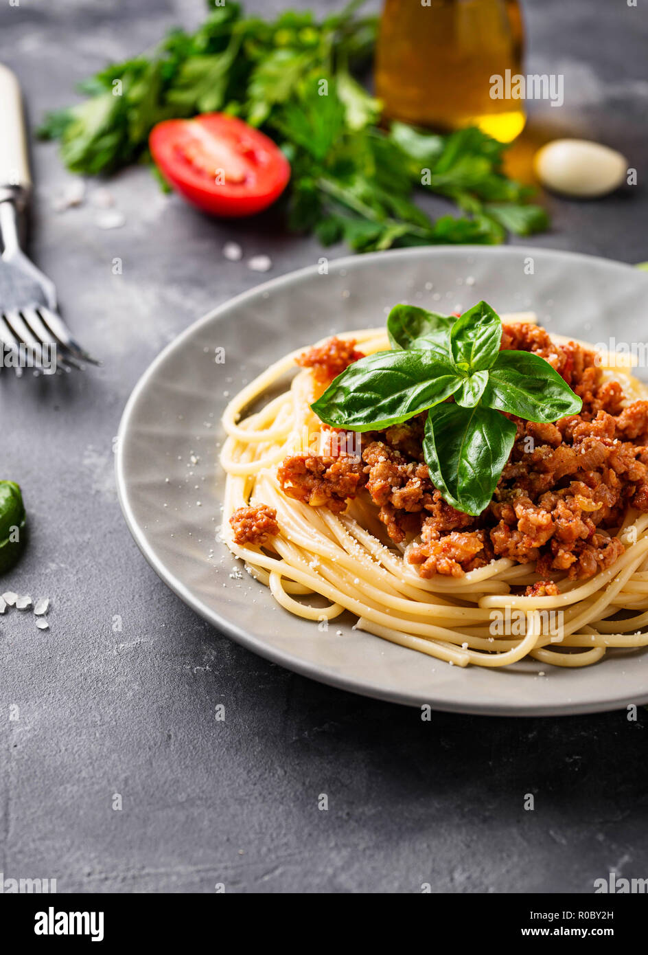 Pasta Bolognese. Spaghetti with meat sauce Stock Photo Alamy