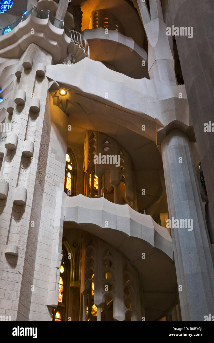 A staircase inside the Sagrada Familia, Barcelona, Spain Stock Photo - Alamy, image size:869x1390