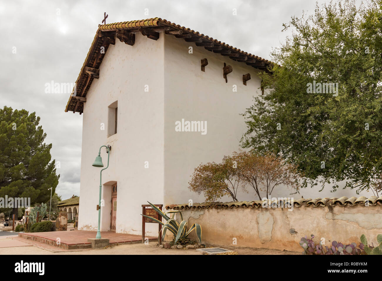 Mission San Miguel Arcángel, San Miguel, California, USA. One of the series of 21 Spanish religious outposts in Alta California. Stock Photo