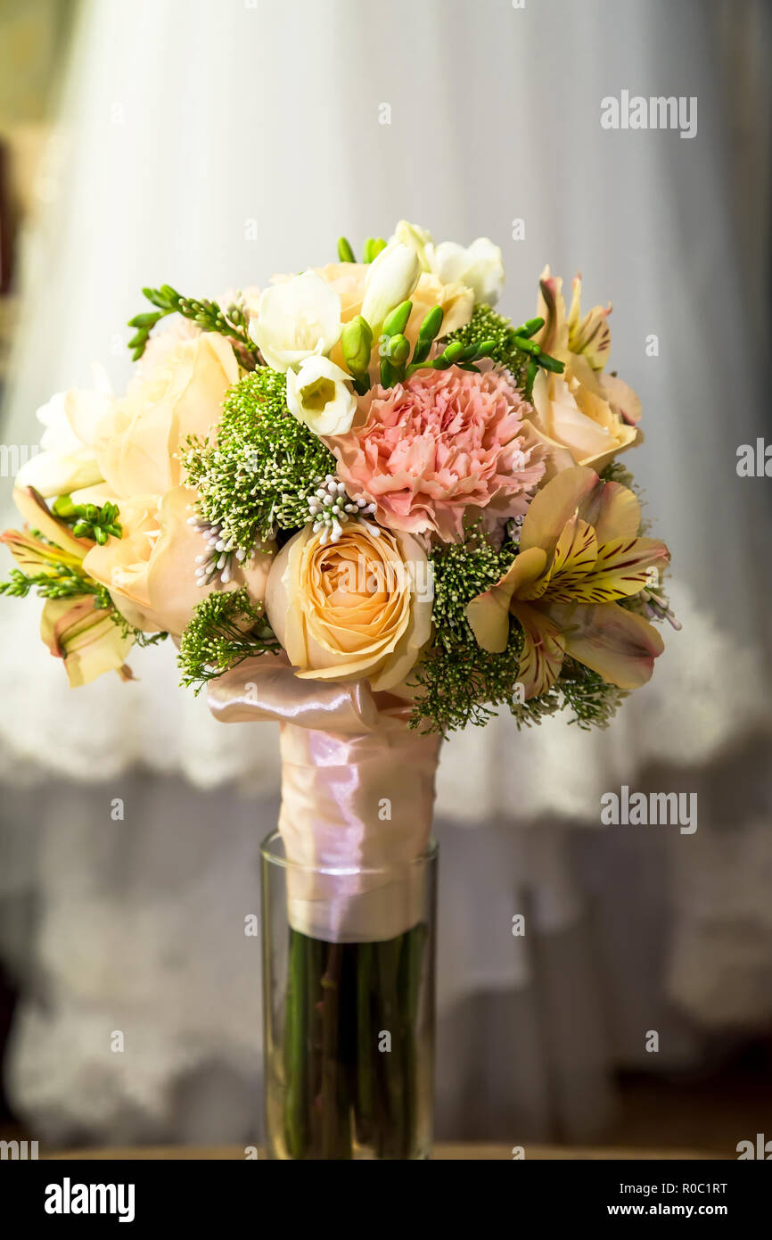 Photo Of A Bouquet Of Flowers Of Different Types For A Wedding Celebration Stock Photo Alamy