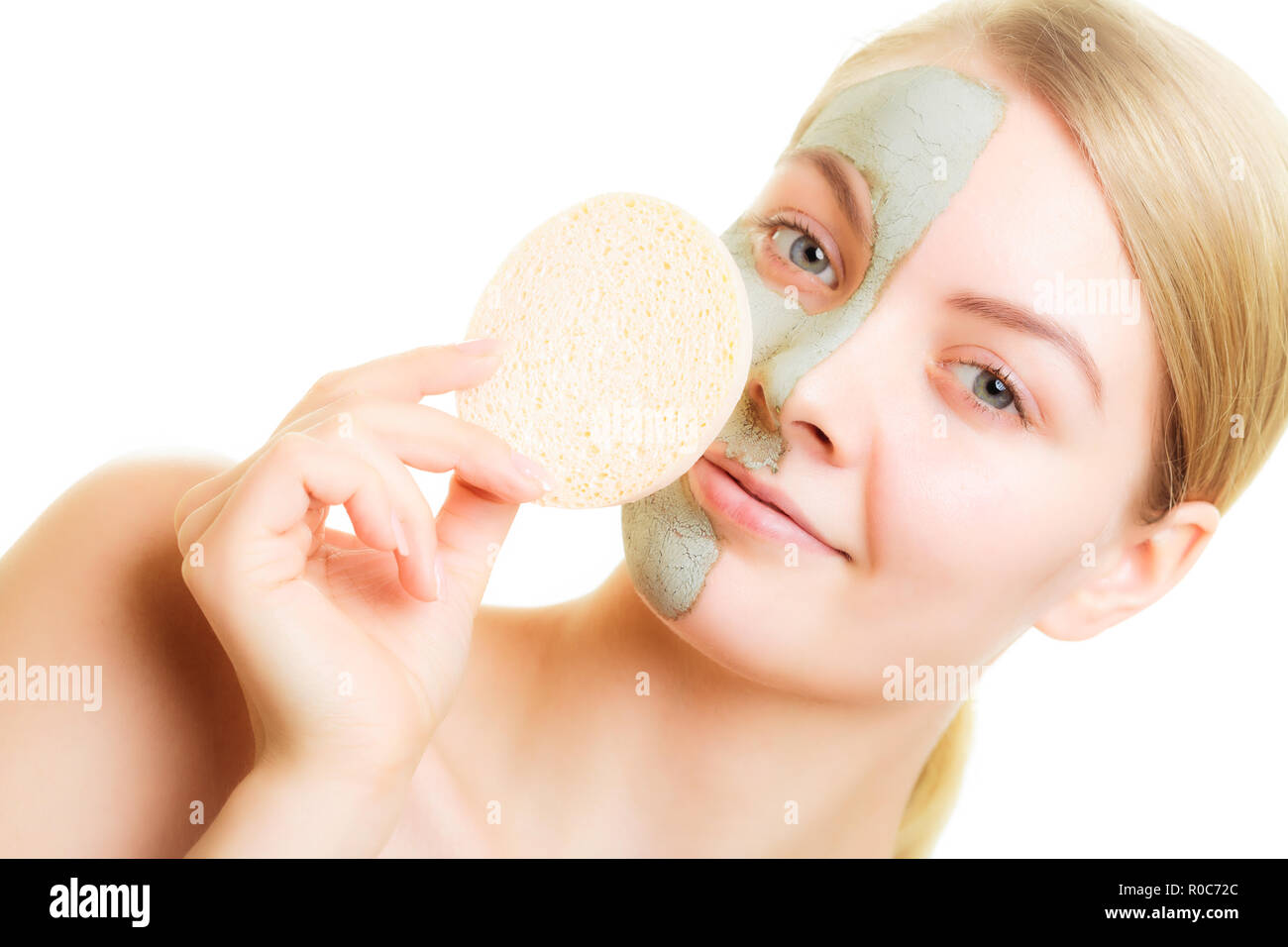 Woman removing facial peel off mask hi-res stock photography and images ...