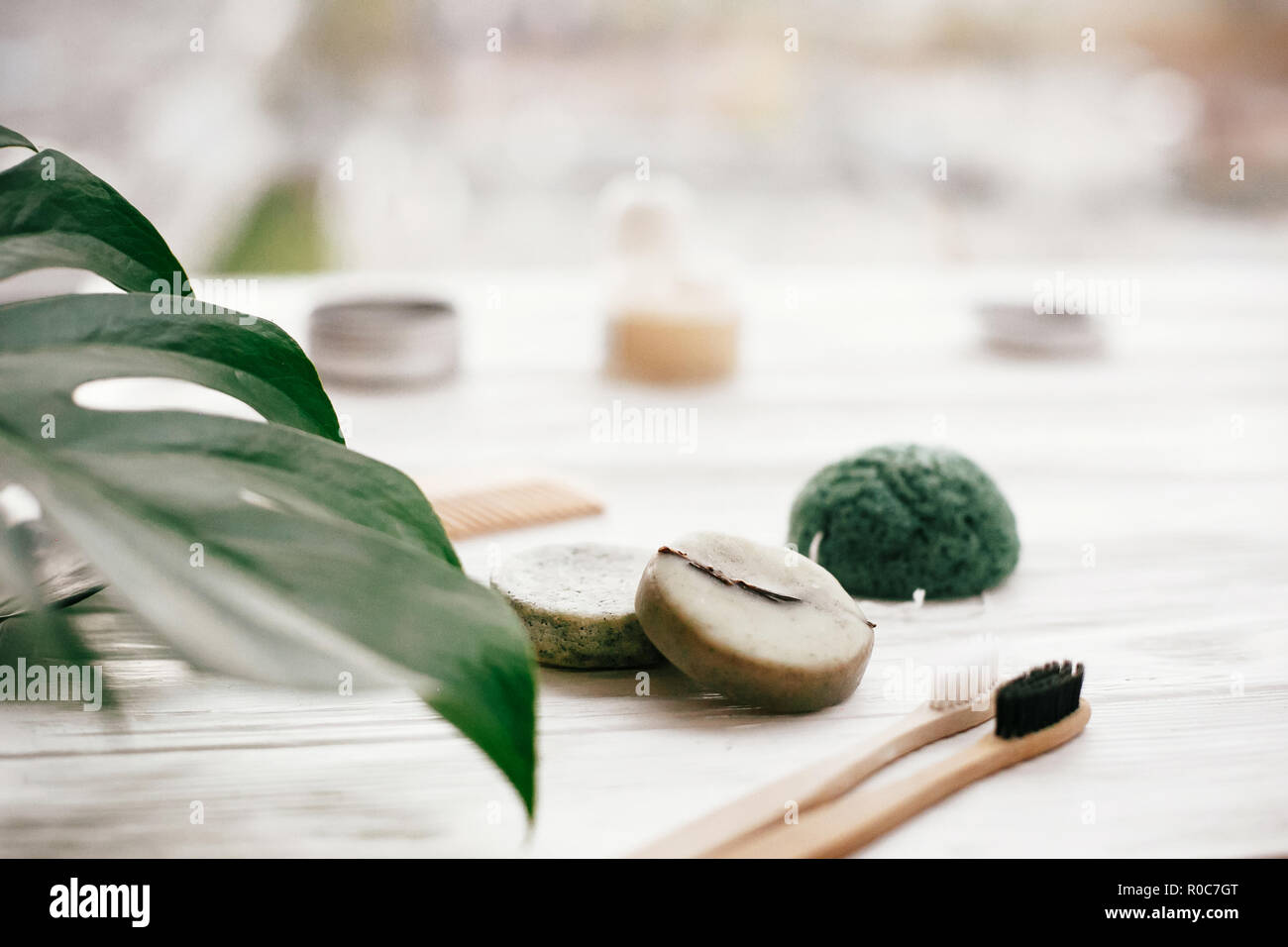 Eco friendly natural bamboo toothbrushes, shampoo bar, toothpaste in ...