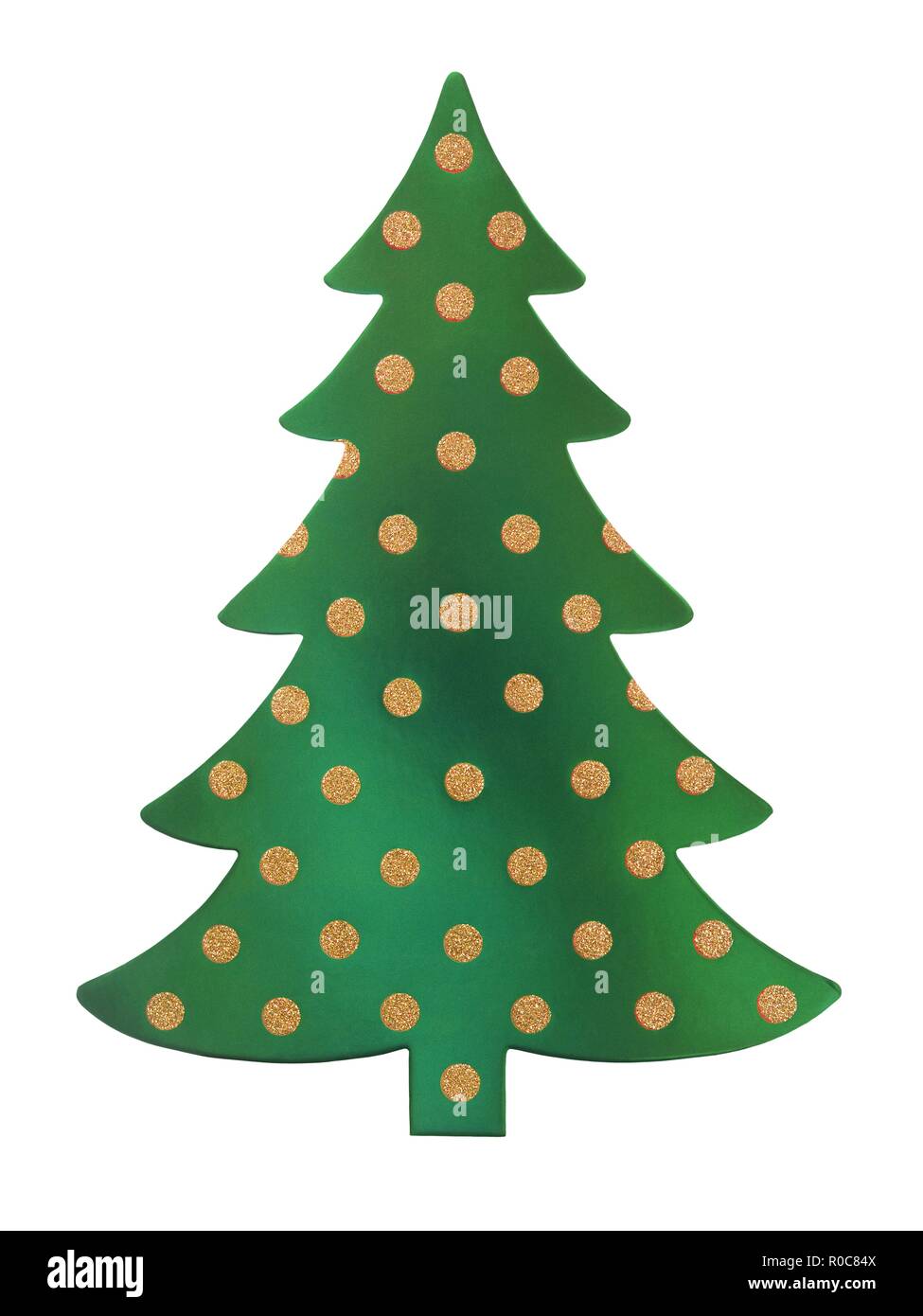 Green Christmas tree isolated on white background Stock Photo