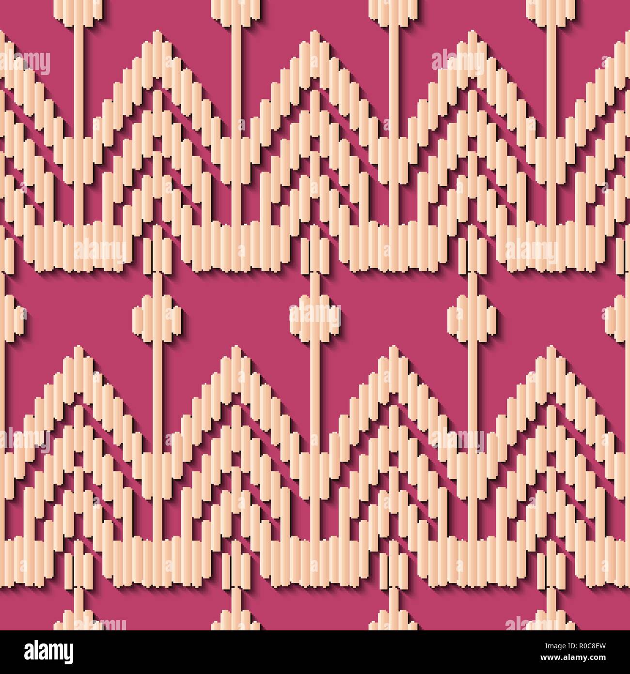 Seamless relief sculpture decoration retro pattern triangle geometry ...