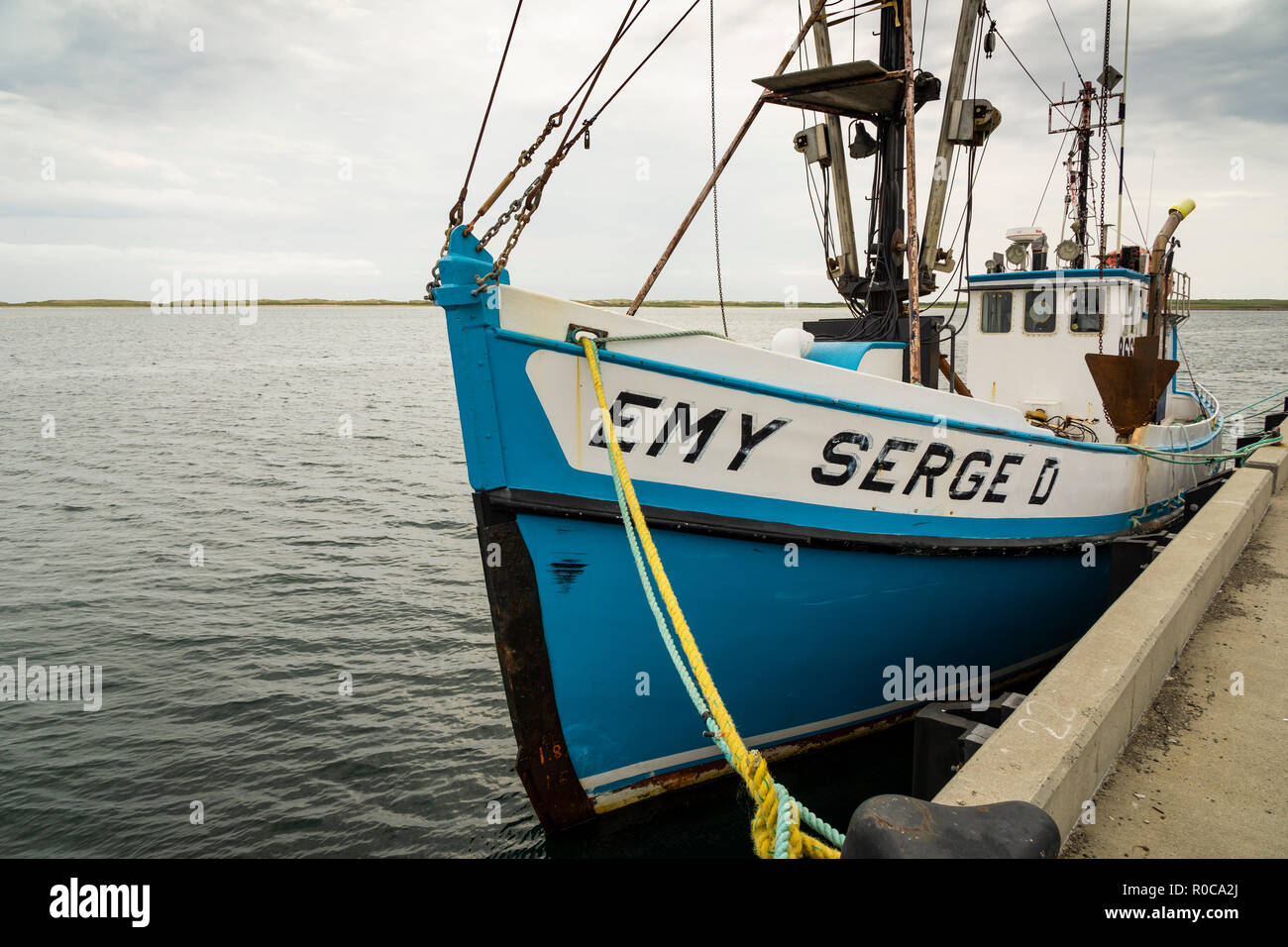 Fishing boat "Emy Serge D" tied up in the harbour at Havre Aubert in the Magdalen Islands