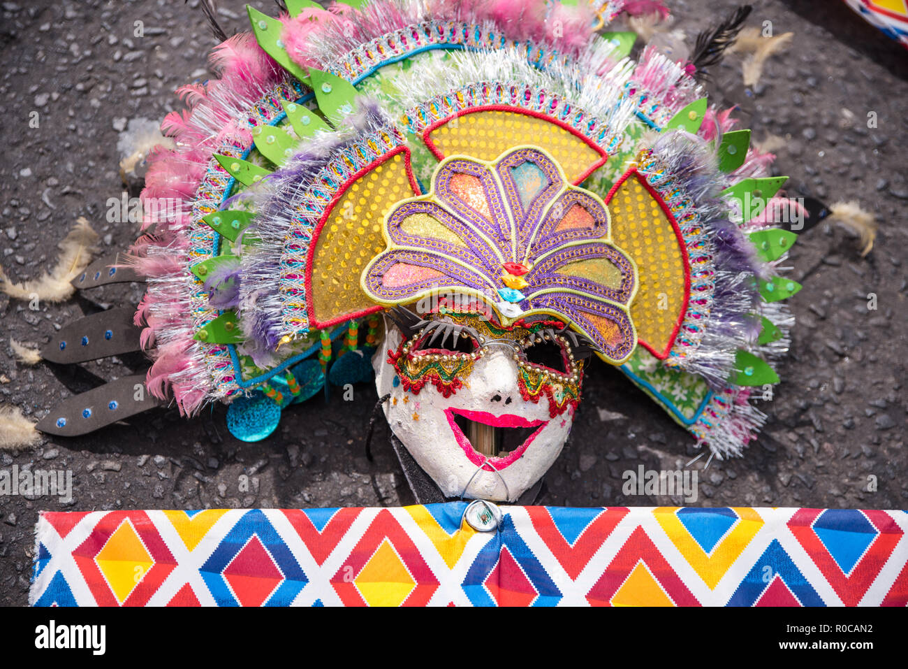 Parade of colorful smiling mask at 2018 Masskara Festival, Bacolod City