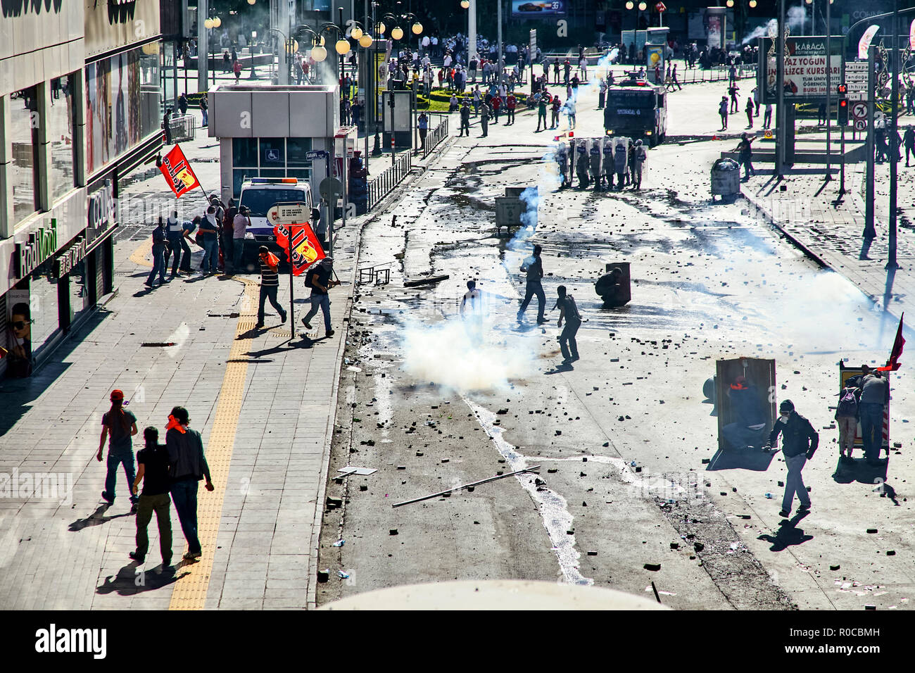 Barricade during Taksim Gezi Park protests, Istanbul, Turkey Stock Photo -  Alamy