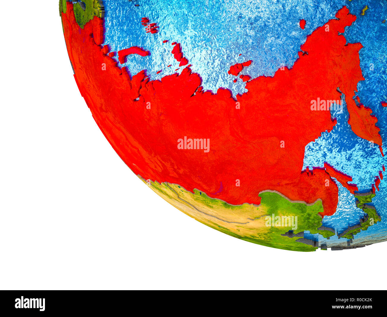 Former Soviet Union On Model Of Earth With Country Borders And Blue Oceans With Waves 3d Illustration Stock Photo Alamy