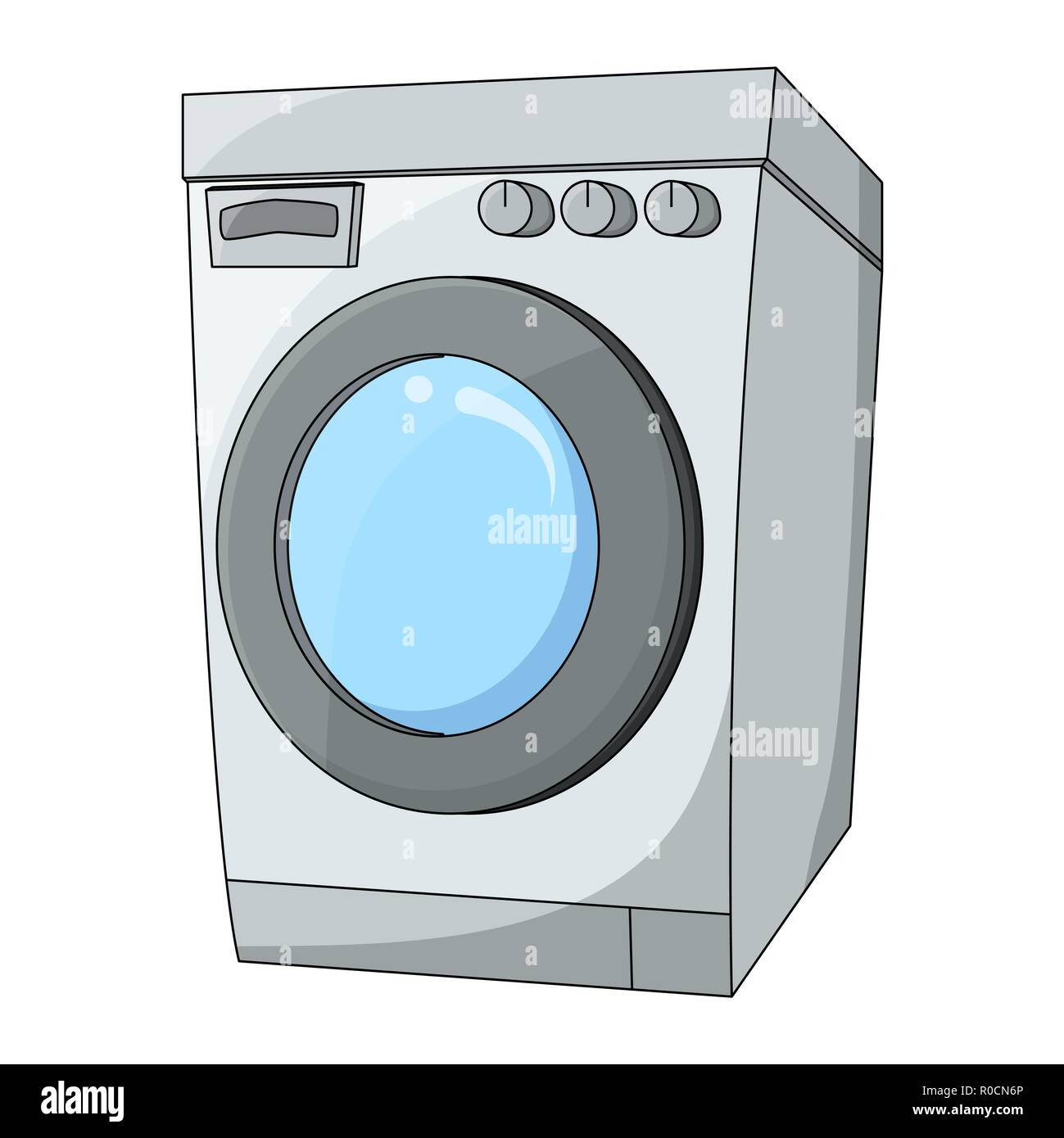 cartoon washing machine design isolated on white background Stock Vector