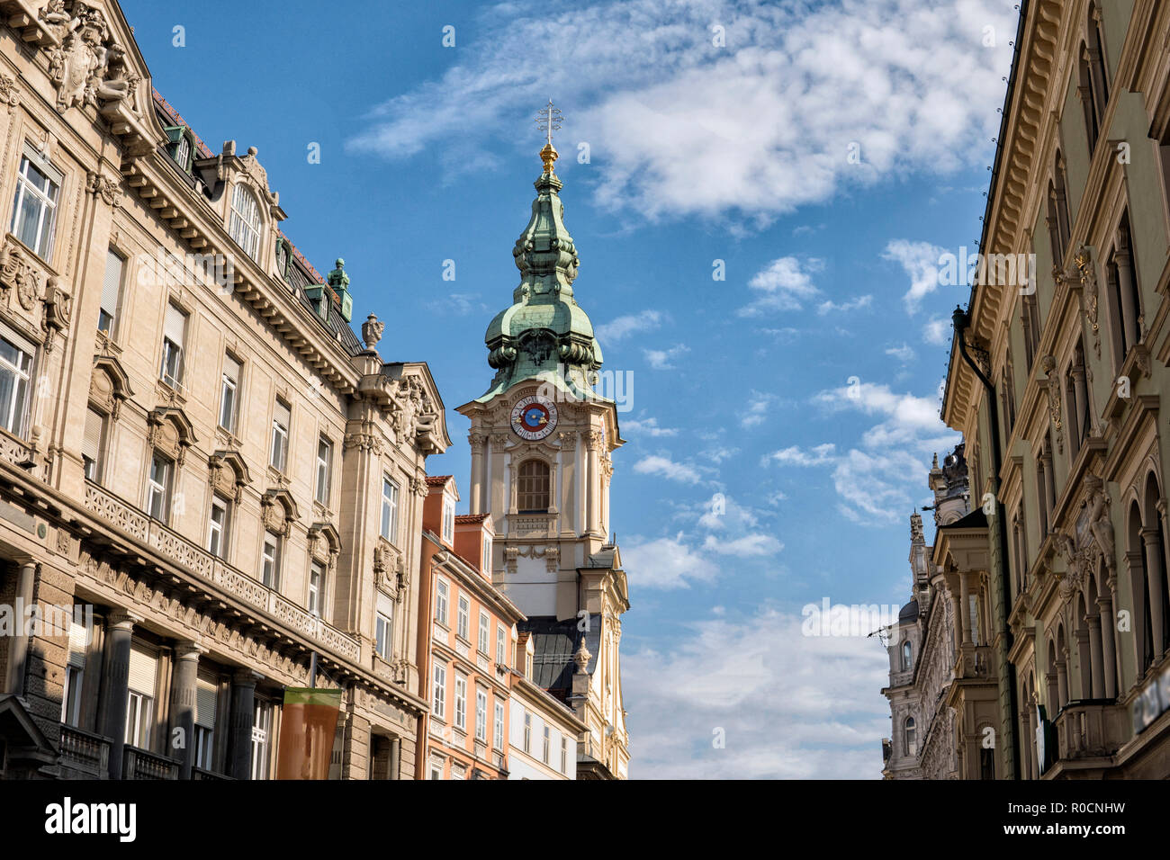Austria. Graz. Stadtpfarrkirche church facade in city centre Stock ...