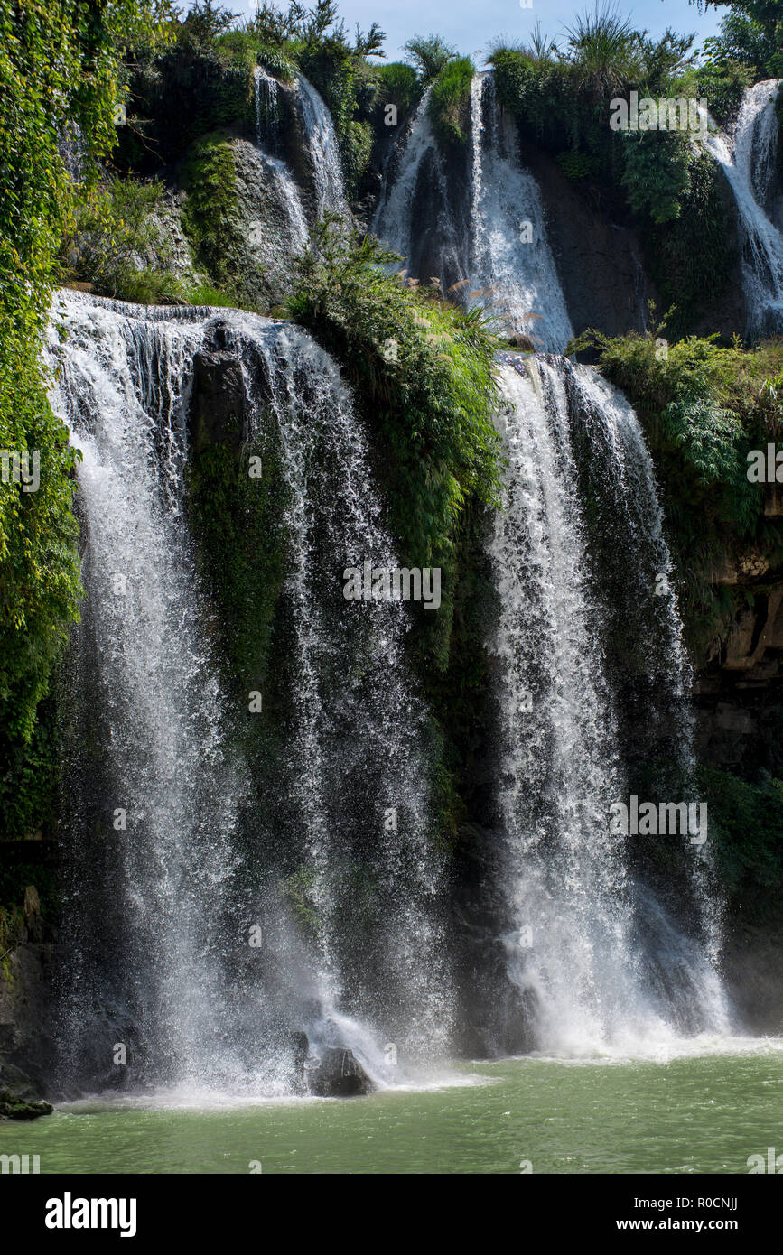 The Wangcun Waterfall at Furong Ancient Town, Hunan, China. Stock Photo
