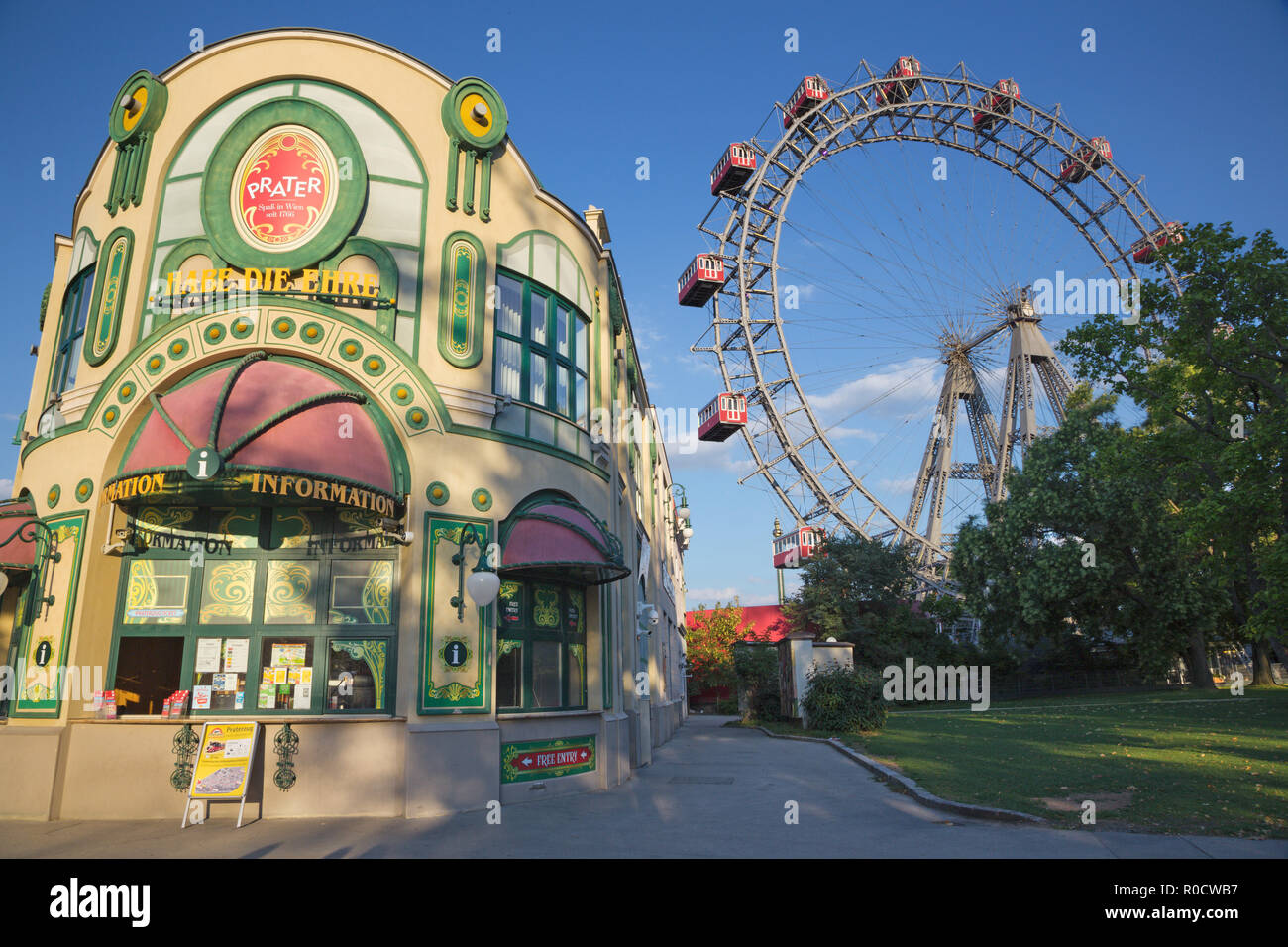 VIENNA, AUSTRIA - JULY 12, 2018: The Ferris wheel in Prater park. Stock Photo