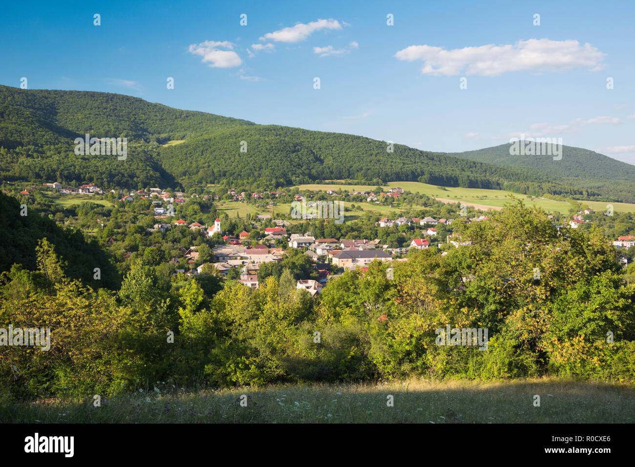 Slovakia - The landscape of Gemer and with the Rakovnica village. Stock Photo