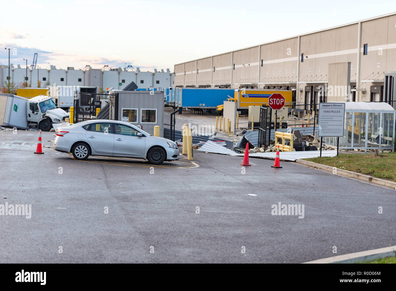 Baltimore, Maryland, USA. 3rd Nov, 2018. Extensive damage can be seen