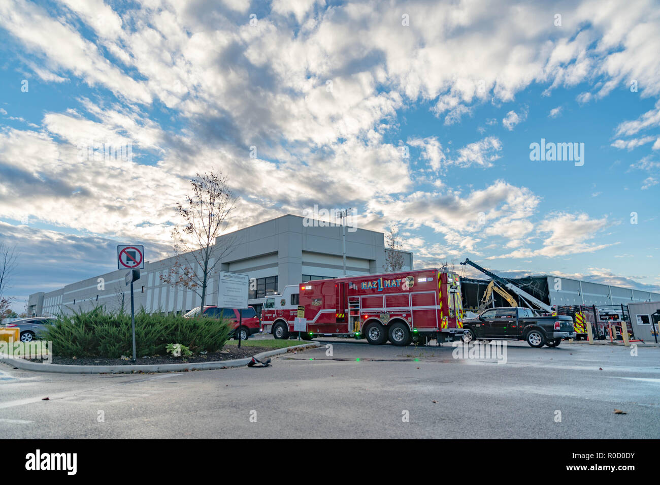 Baltimore, Maryland, USA. 3rd Nov, 2018. Extensive damage can be seen ...