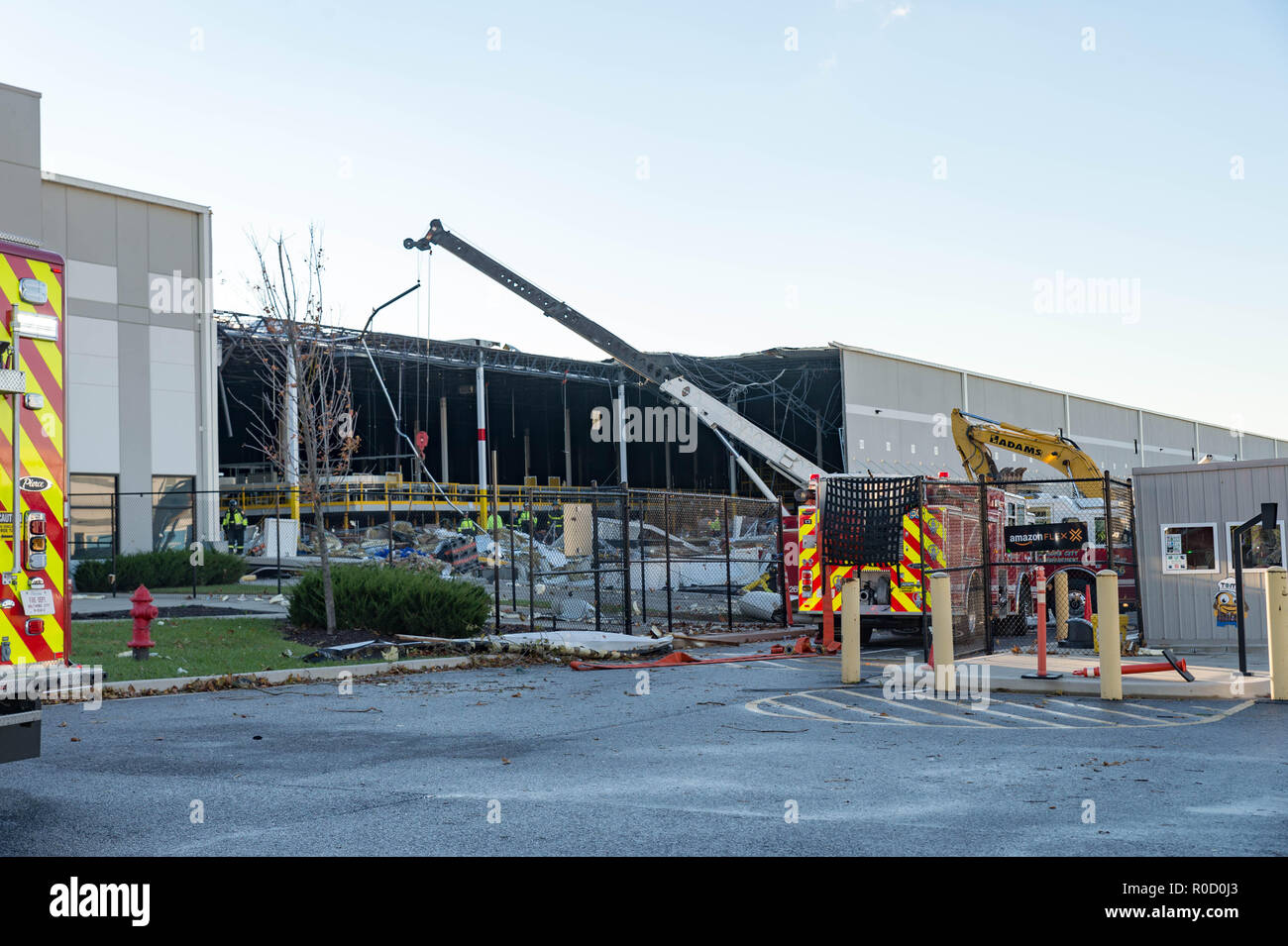 Baltimore, Maryland, USA. 3rd Nov, 2018. Extensive damage can be seen