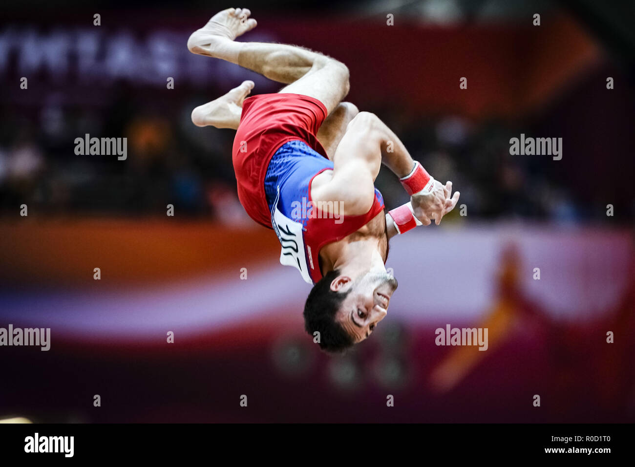 November 3, 2018: Artur Davtyan of Â Armenia during Vault for Men at the Aspire Dome in Doha, Qatar, Artistic FIG Gymnastics World Championships. Ulrik Pedersen/CSM Stock Photo