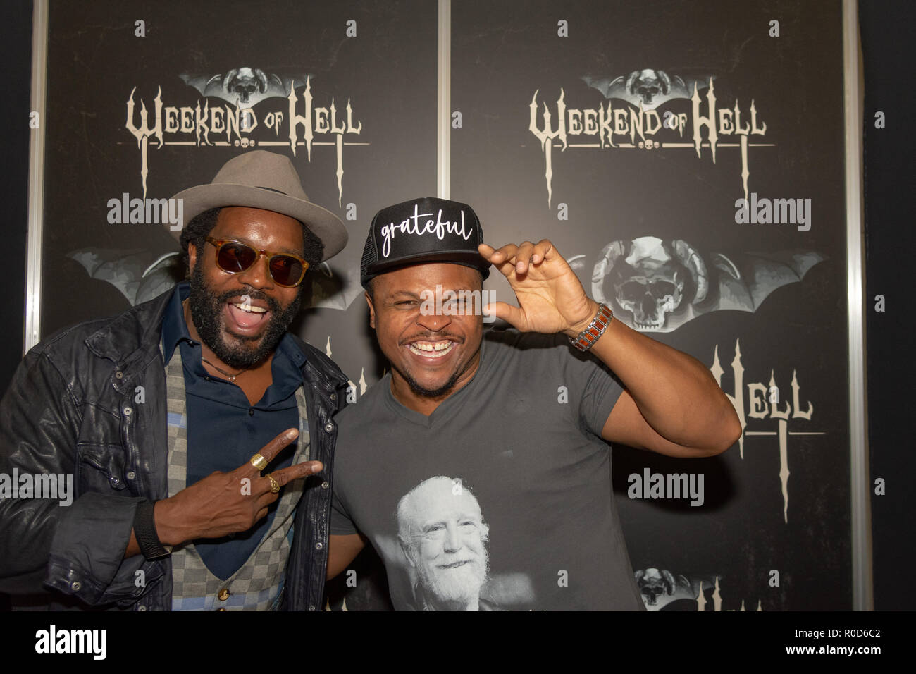 Dortmund, Germany. 3rd November, 2018. Chad L. Coleman and IronE Singleton at Weekend of Hell 2018, a two day (November 3-4 2018) horror-themed fan convention. Credit: Markus Wissmann/Alamy Live News Stock Photo