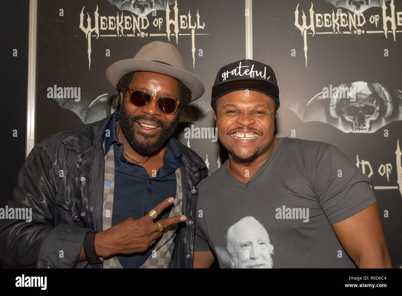 Dortmund, Germany. 3rd November, 2018. Chad L. Coleman and IronE Singleton at Weekend of Hell 2018, a two day (November 3-4 2018) horror-themed fan convention. Credit: Markus Wissmann/Alamy Live News Stock Photo