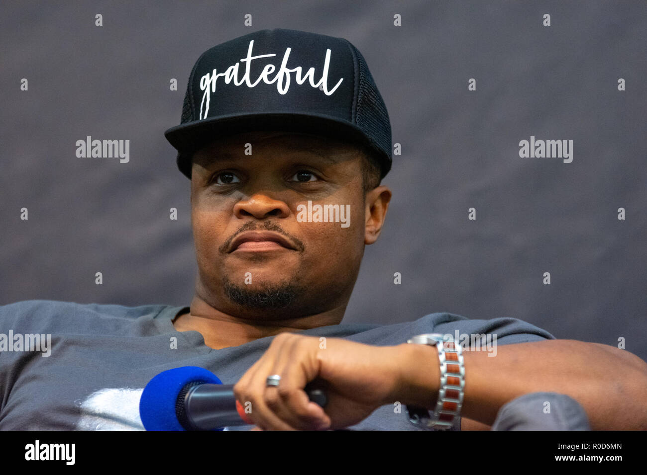 Dortmund, Germany. 3rd November, 2018. IronE Singleton (*1975, American actor, The Walking Dead) at Weekend of Hell 2018, a two day (November 3-4 2018) horror-themed fan convention. Credit: Markus Wissmann/Alamy Live News Stock Photo