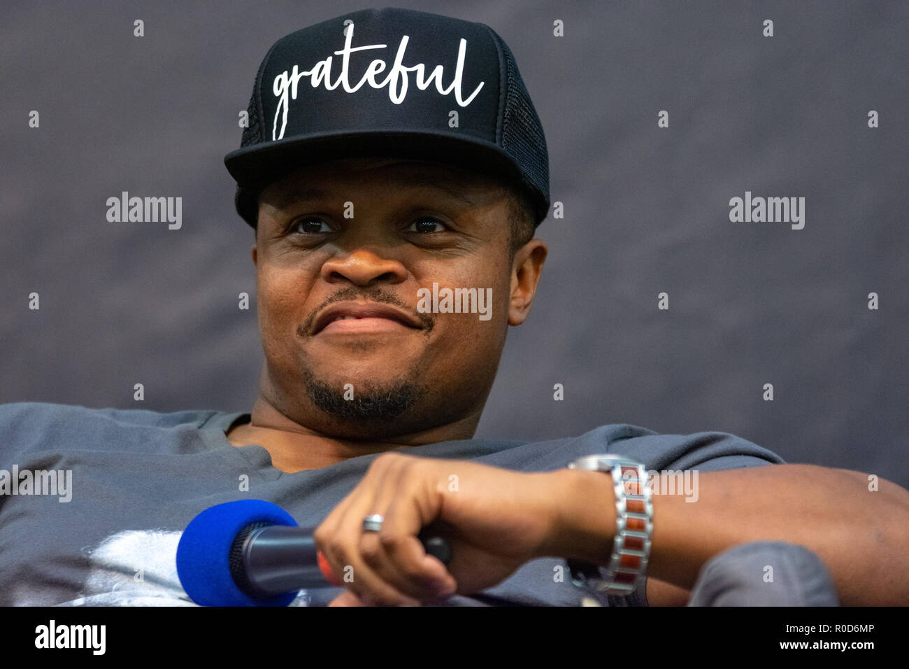 Dortmund, Germany. 3rd November, 2018. IronE Singleton (*1975, American actor, The Walking Dead) at Weekend of Hell 2018, a two day (November 3-4 2018) horror-themed fan convention. Credit: Markus Wissmann/Alamy Live News Stock Photo