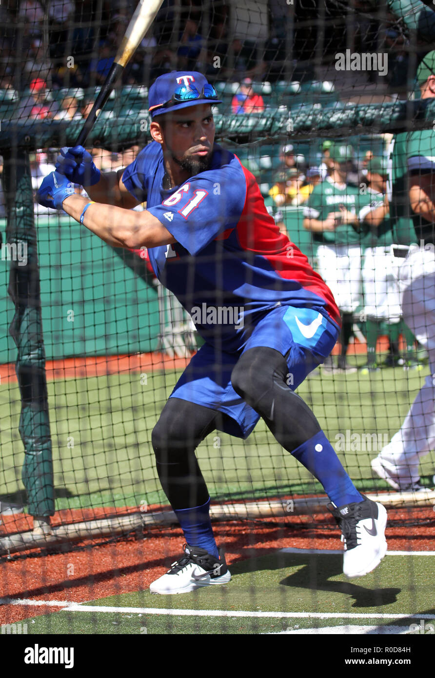 November 3, 2018 Texas Rangers Robinson Chirinos in the batting cage