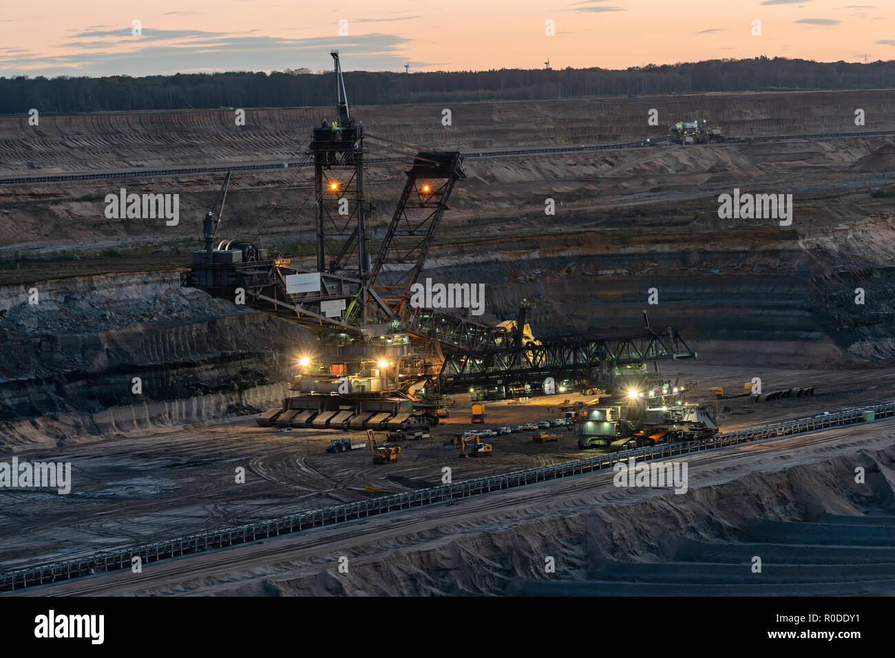 Hambach coal mines at night Stock Photo