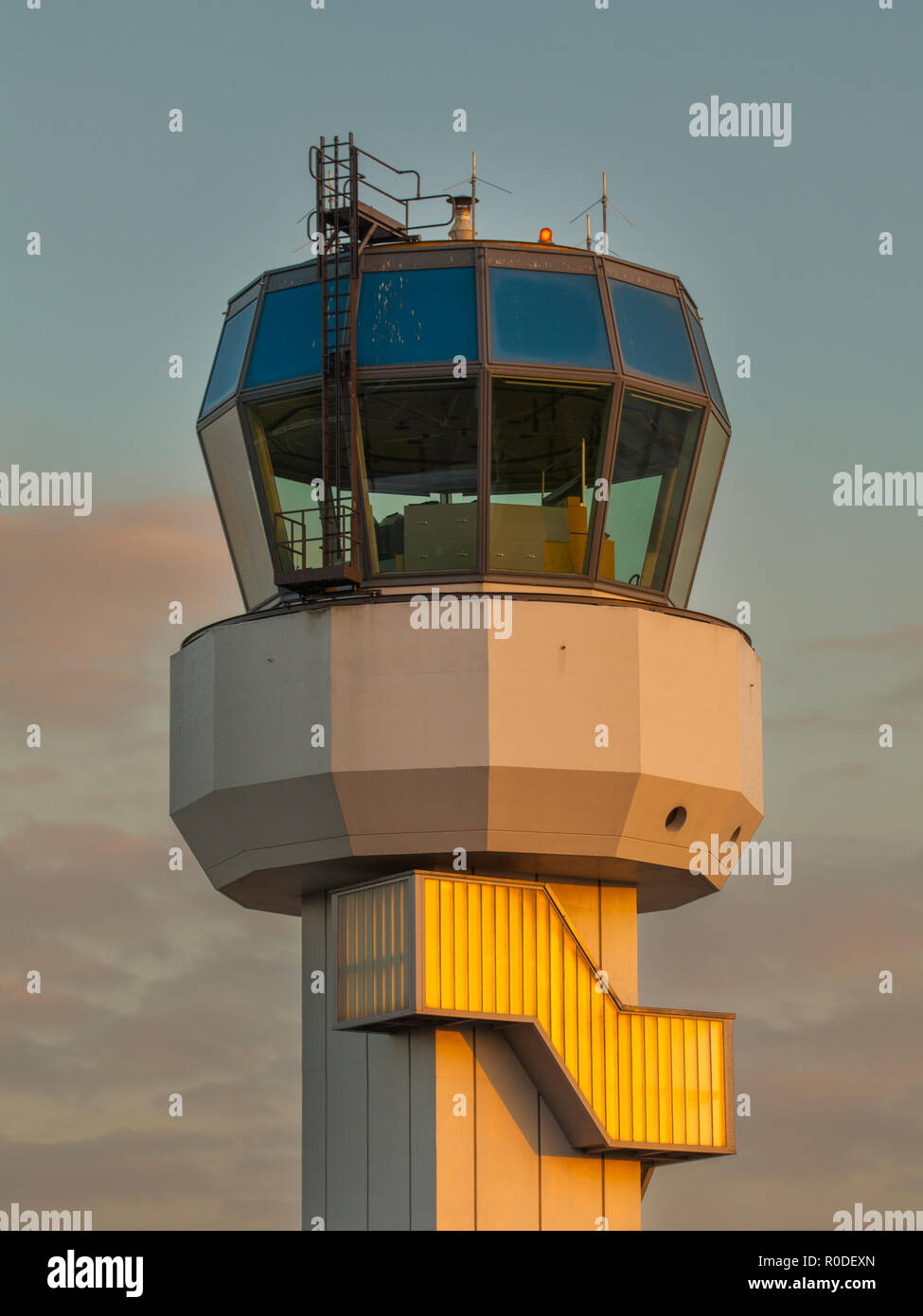 Small Air Traffic Control Tower as a Symbol for Holiday Feeling Stock Photo