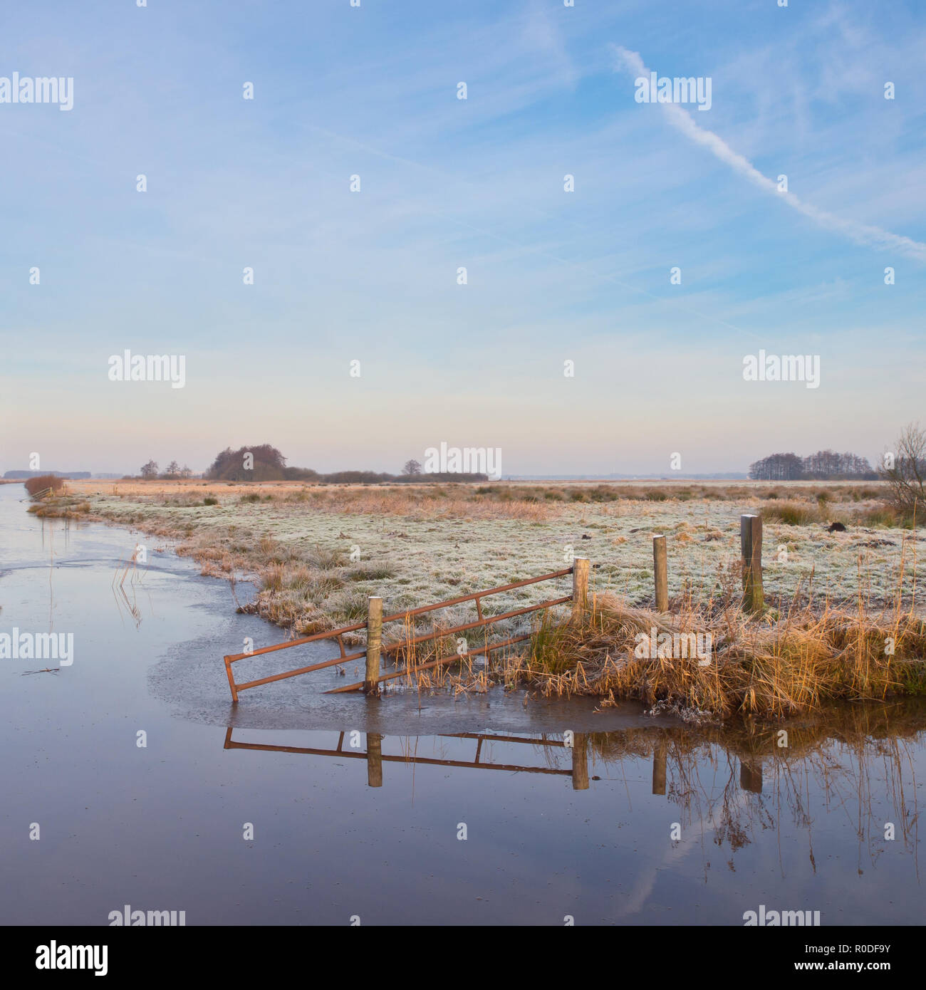 Scenic rural landscape in winter setting Stock Photo